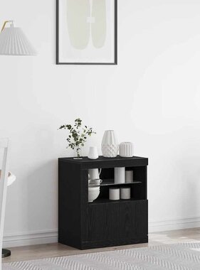 VidaXL Dressoir Zwart 60.5 x 37 x 67 cm Bewerkt hout