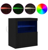 VidaXL Dressoir Zwart 60.5 x 37 x 67 cm Bewerkt hout