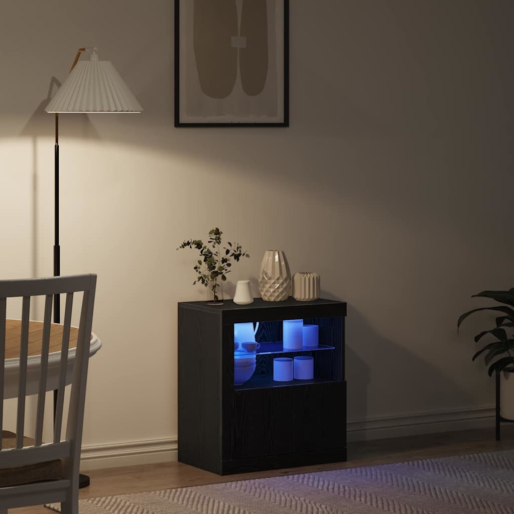 VidaXL Dressoir Zwart 60.5 x 37 x 67 cm Bewerkt hout