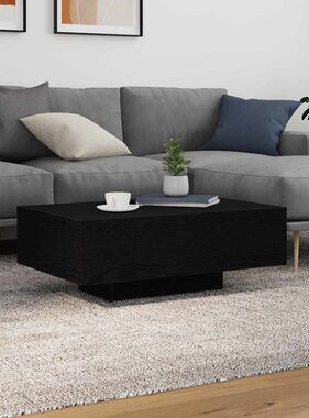 VidaXL Salontafel Zwart Eiken 85 x 55 x 31 cm Bewerkt hout