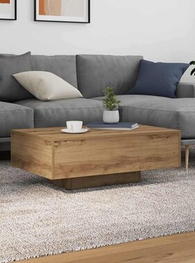 VidaXL Salontafel Artisan Eiken 85 x 55 x 31 cm Bewerkt hout