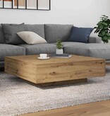 VidaXL Salontafel Artisan Eiken 100 x 100 x 31 cm Bewerkt hout