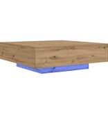 VidaXL Salontafel Artisan Eiken 100 x 100 x 31 cm Bewerkt hout