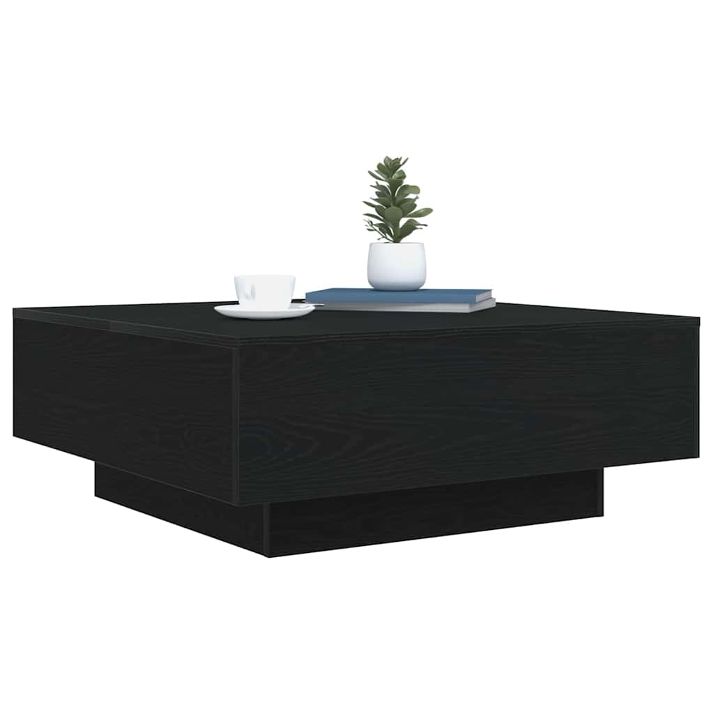 VidaXL Salontafel Zwart Eiken 80 x 80 x 31 cm Bewerkt hout