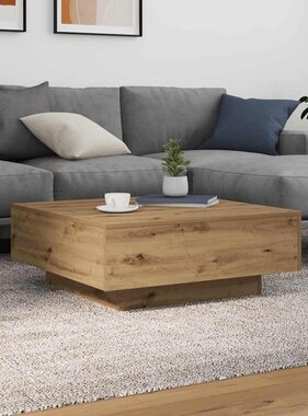 VidaXL Salontafel Artisan Eiken 80 x 80 x 31 cm Bewerkt hout