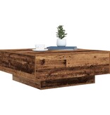 VidaXL Salontafel Oud Hout en Blauw 80 x 80 x 31 cm Bewerkt hout