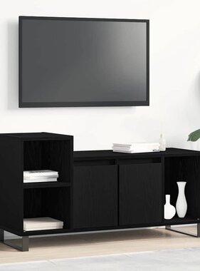 VidaXL Tv-meubelset Zwart Eiken 100 x 35 x 55 cm Bewerkt hout