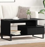 VidaXL Salontafel met lade Zwart Eiken 90 x 49 x 45 cm Bewerkt hout
