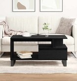 VidaXL Salontafel met lade Zwart Eiken 90 x 49 x 45 cm Bewerkt hout