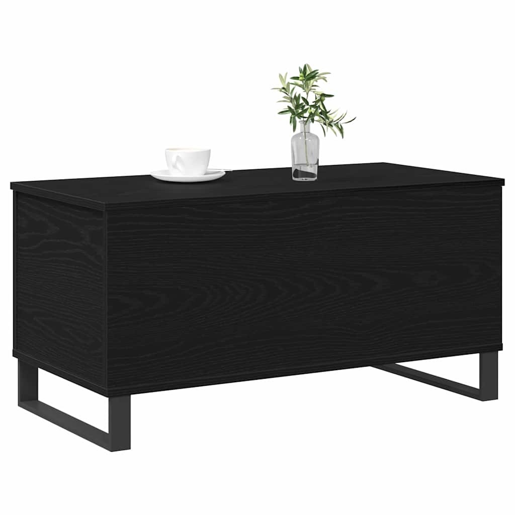 VidaXL Salontafel Zwart Eiken 90 x 44,5 x 45 cm Bewerkt hout