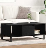 VidaXL Salontafel met lade Zwart Eiken 90 x 50 x 36,5 cm Bewerkt hout