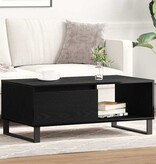 VidaXL Salontafel met lade Zwart Eiken 90 x 50 x 36,5 cm Bewerkt hout