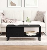 VidaXL Salontafel met lade Zwart Eiken 90 x 50 x 36,5 cm Bewerkt hout