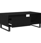 VidaXL Salontafel met lade Zwart Eiken 90 x 50 x 36,5 cm Bewerkt hout
