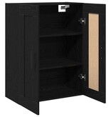 VidaXL Wandkast Zwart Eiken 69,5 x 34 x 90 cm Bewerkt hout