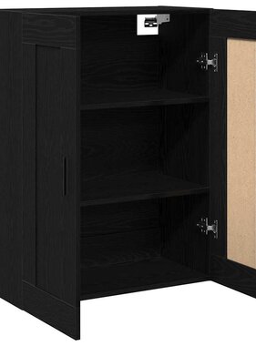 VidaXL Wandkast Zwart Eiken 69,5 x 34 x 90 cm Bewerkt hout
