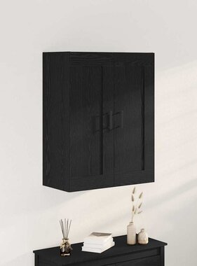 VidaXL Wandkast Zwart Eiken 69,5 x 34 x 90 cm Bewerkt hout