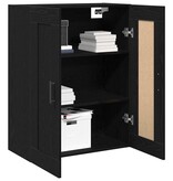 VidaXL Wandkast Zwart Eiken 69,5 x 34 x 90 cm Bewerkt hout