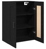 VidaXL Wandkast Zwart Eiken 69,5 x 34 x 90 cm Bewerkt hout