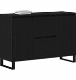 VidaXL Dressoir met lade Zwart eiken 101.5 x 35 x 70 cm Bewerkt hout