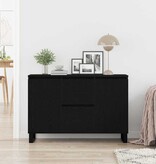 VidaXL Dressoir met lade Zwart eiken 101.5 x 35 x 70 cm Bewerkt hout