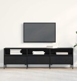 VidaXL TV-kast met lade Zwart Eiken 150 x 30 x 44,5 cm Bewerkt hout