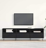 VidaXL TV-kast met lade Zwart Eiken 150 x 30 x 44,5 cm Bewerkt hout