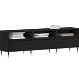 VidaXL TV-kast met lade Zwart Eiken 150 x 30 x 44,5 cm Bewerkt hout