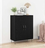 VidaXL Dressoir Zwart Eiken 69,5 x 34 x 90 cm Bewerkt hout