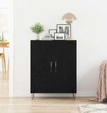 VidaXL Dressoir Zwart Eiken 69,5 x 34 x 90 cm Bewerkt hout