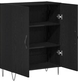 VidaXL Dressoir Zwart Eiken 69,5 x 34 x 90 cm Bewerkt hout