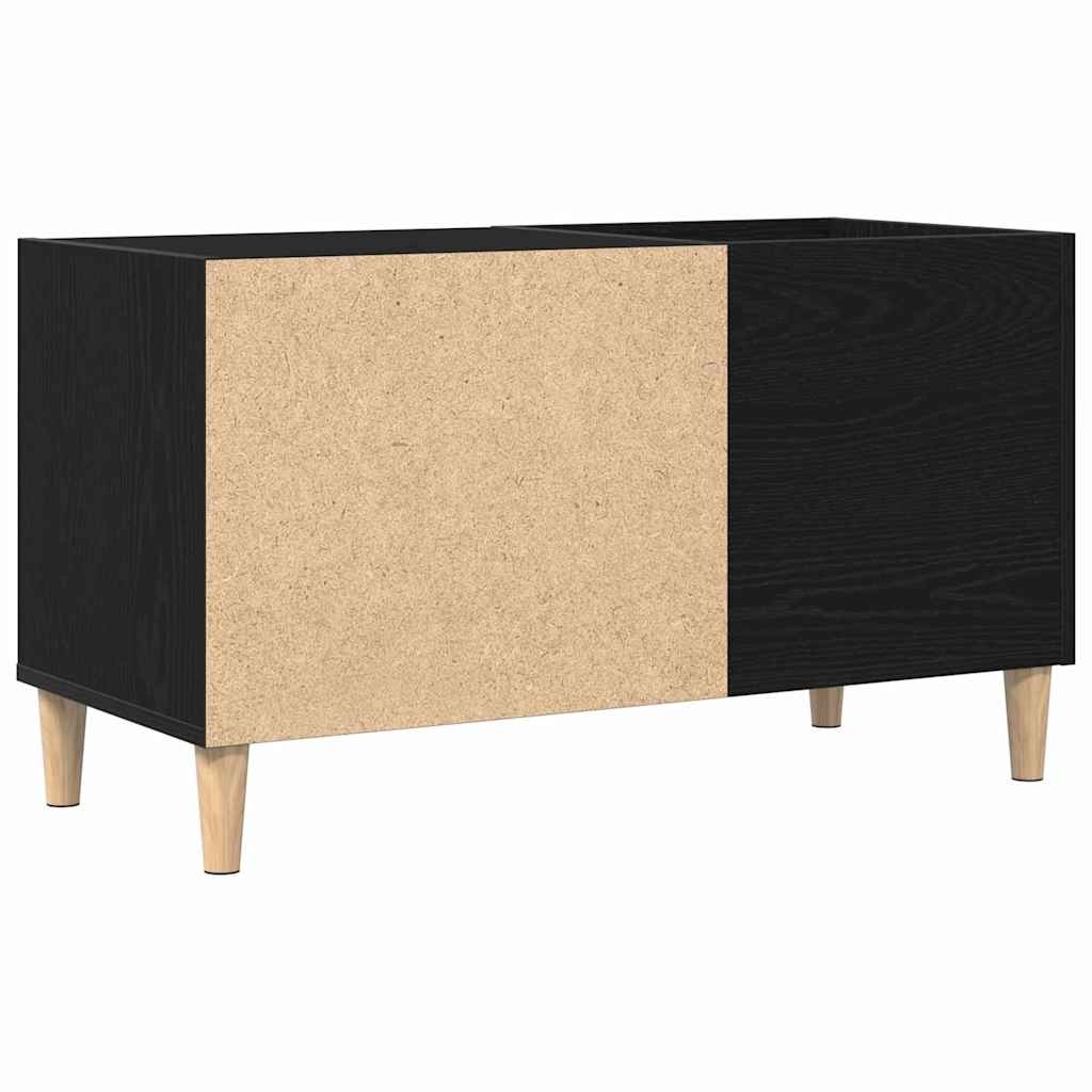 VidaXL Platenkast Zwart eiken 84,5 x 38 x 48 cm Bewerkt hout