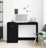 VidaXL Bureau met lade Zwart Eiken 50 x 115 x 75 cm Bewerkt hout