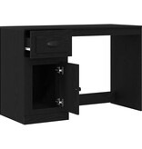 VidaXL Bureau met lade Zwart Eiken 50 x 115 x 75 cm Bewerkt hout