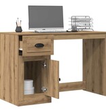 VidaXL Bureau met lade Artisan Eiken 50 x 115 x 75 cm Bewerkt hout