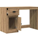 VidaXL Bureau met lade Artisan Eiken 50 x 115 x 75 cm Bewerkt hout