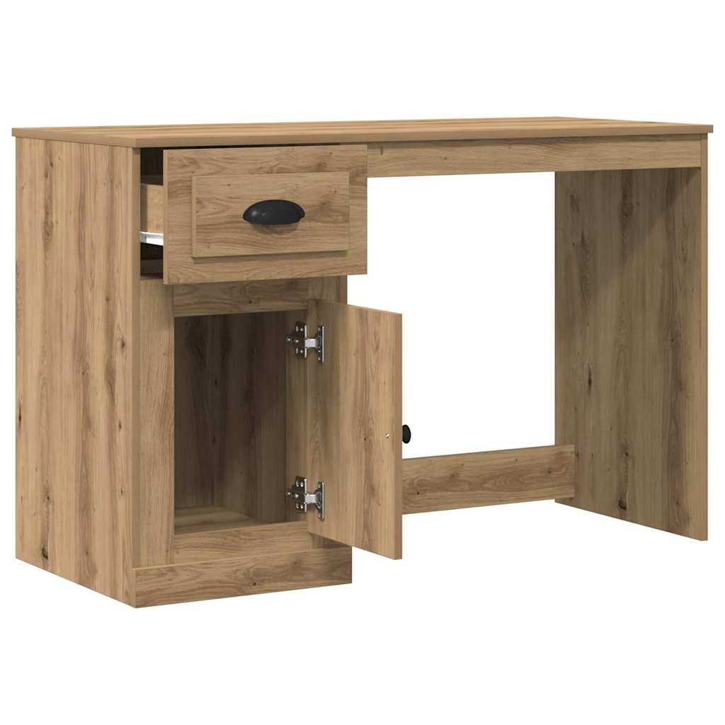 VidaXL Bureau met lade Artisan Eiken 50 x 115 x 75 cm Bewerkt hout