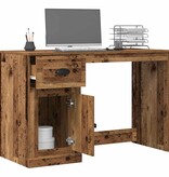 VidaXL Bureau met lade Oud Hout 50 x 115 x 75 cm Bewerkt hout