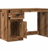 VidaXL Bureau met lade Oud Hout 50 x 115 x 75 cm Bewerkt hout