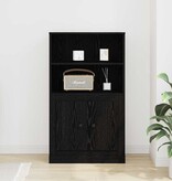 VidaXL Hoogbord Zwart Eiken 60 x 35.5 x 103.5 cm Bewerkt hout