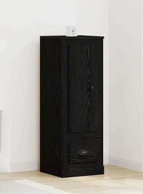 VidaXL Highboard Zwart Eiken 36 x 35.5 x 103.5 cm Bewerkt hout