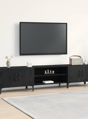 VidaXL TV-kast Zwart Eiken 180 x 31,5 x 40 cm Bewerkt hout