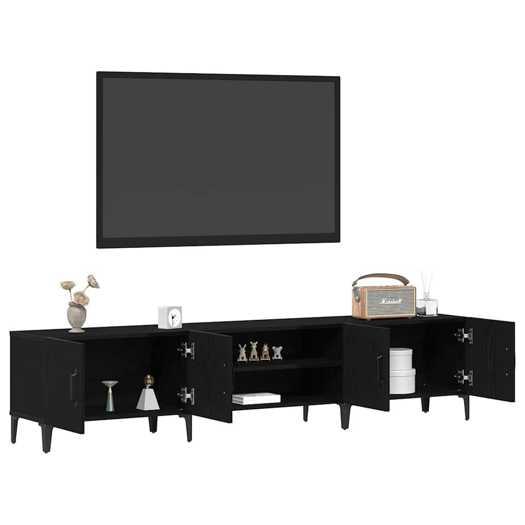 VidaXL TV-kast Zwart Eiken 180 x 31,5 x 40 cm Bewerkt hout