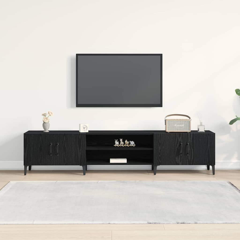 VidaXL TV-kast Zwart Eiken 180 x 31,5 x 40 cm Bewerkt hout