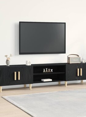 VidaXL TV-kast Zwart Eiken 180 x 31,5 x 40 cm Bewerkt hout