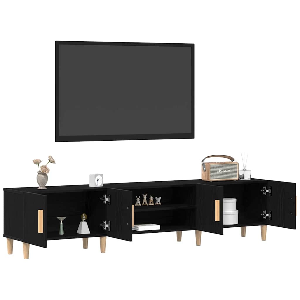 VidaXL TV-kast Zwart Eiken 180 x 31,5 x 40 cm Bewerkt hout