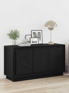 VidaXL Dressoir Zwart Eiken 102 x 35 x 55 cm Bewerkt hout