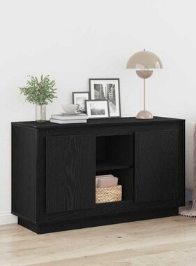 VidaXL Dressoir Zwart Eiken 102 x 35 x 60 cm Bewerkt hout