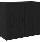 VidaXL Dressoir Zwart Eiken 80 x 33 x 70 cm Bewerkt hout