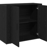 VidaXL Dressoir Zwart Eiken 80 x 33 x 70 cm Bewerkt hout